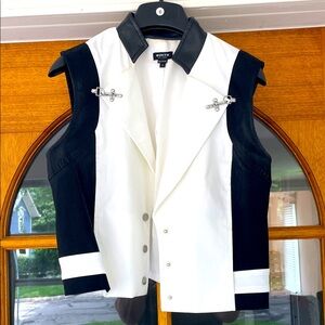 Worth New York white and black vest/jacket